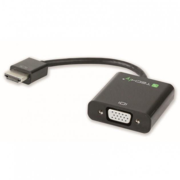 Techly Konverteris HDMI male į VGA female su audio bei micro-USB