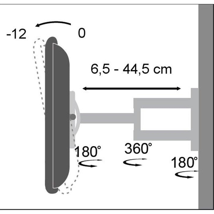Techly Sieninis laikiklis TV LCD/LED/PDP 19-37'' 25 kg VESA juodas