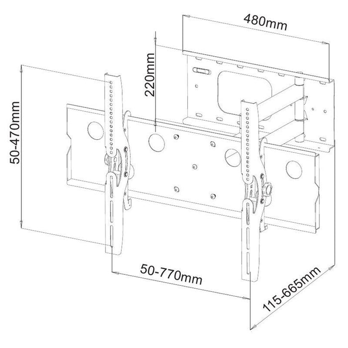 Techly Sieninis laikiklis TV LCD/LED/PDP 32-60'' 80 kg VESA reguliuojamas juodas