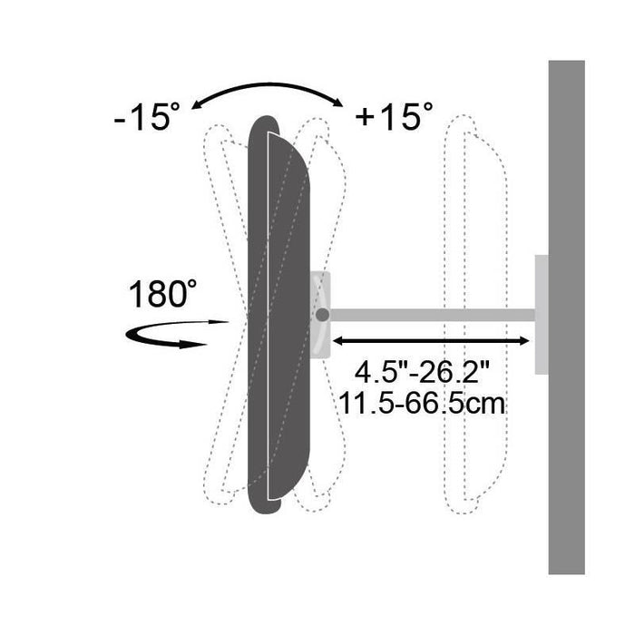 Techly Sieninis laikiklis TV LCD/LED/PDP 32-60'' 80 kg VESA reguliuojamas juodas