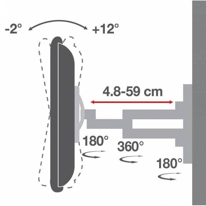 Techly Sieninis laikiklis TV LCD/LED/PDP 23-55'' 45 kg VESA juodas