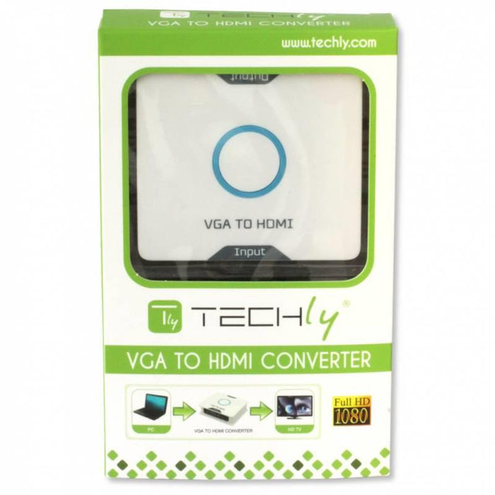 Konverteris Techly VGA -->HDMI su audio RCA/Jack