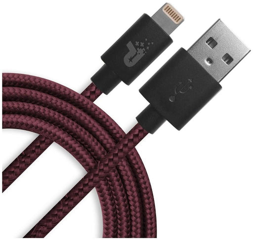 Patriot Charge and Sync Lightning Woven Cable 3.3 ft Lightning/USB maroon