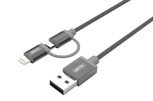 Unitek Žaibas kabelis Lightning/ microUSB 100cm, MFI, Y-C4031GY