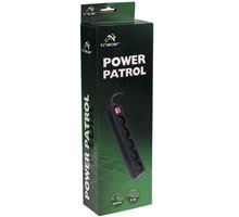 Maitinimo panelė Tracer Power Patrol, 5 lizdai, 1.8m, Su jungikliu, Juoda