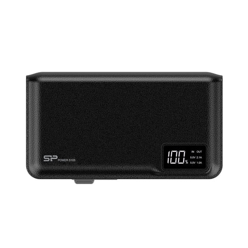 Nešiojamas įkroviklis Silicon Power S103 10000mAH, microUSB, USB, LCD, juodas