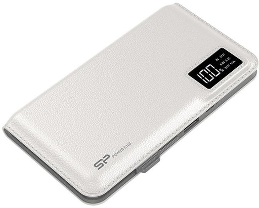 Nešiojamas įkroviklis Silicon Power S103 10000mAH, microUSB, USB, LCD, baltas