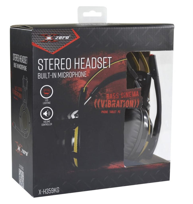 Stereo GAMING ausinės su mikrofonu X-Zero X-H359KG  juodai aukso sp.