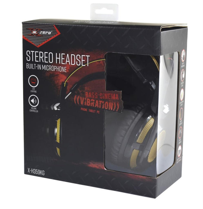 Stereo GAMING ausinės su mikrofonu X-Zero X-H359KG  juodai aukso sp.