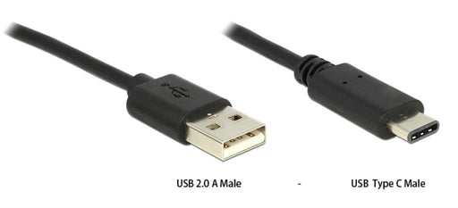 MSONIC USB 2.0 kabelis A - USB-C M/M 1,8m, Duomenų perdavimo ir įkrovimo, juodas