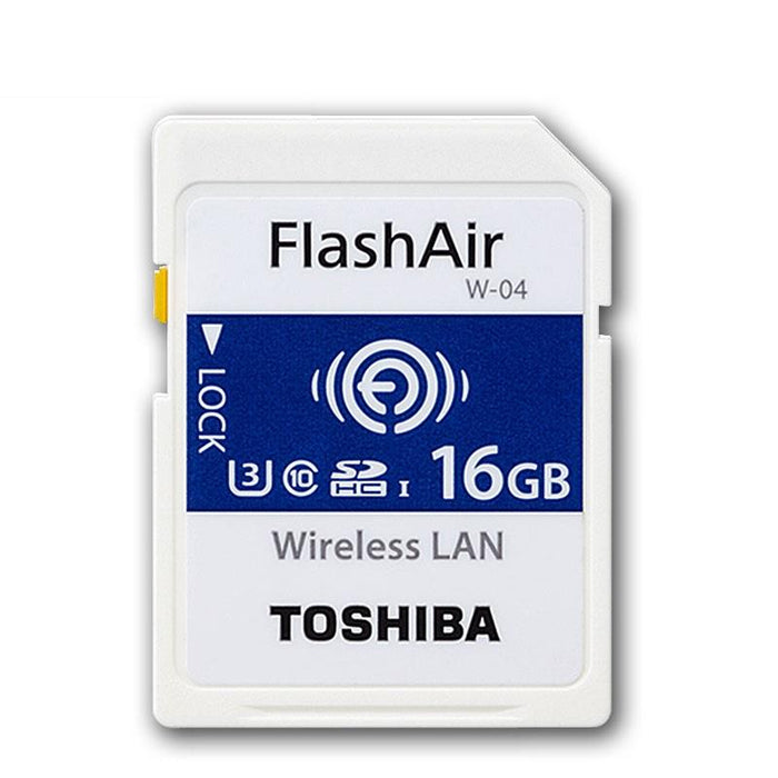 Toshiba SDHC 16GB FlashAir Wireless Wifi Card, (Read/Write 90/70Mb/s)
