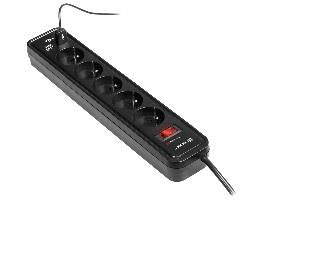 Maitinimo panelė Tracer Mobile readyl, 5 lizdai, 1.5m, Su jungikliu, Juoda