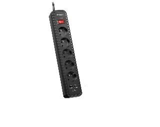 Maitinimo panelė Tracer Mobile readyl, 5 lizdai, 1.5m, Su jungikliu, Juoda