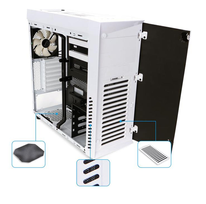 PC korpusas Zalman R1 Baltas, Mid tower, USB3.0