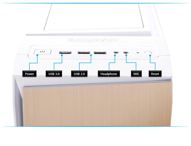 PC korpusas Zalman R1 Baltas, Mid tower, USB3.0
