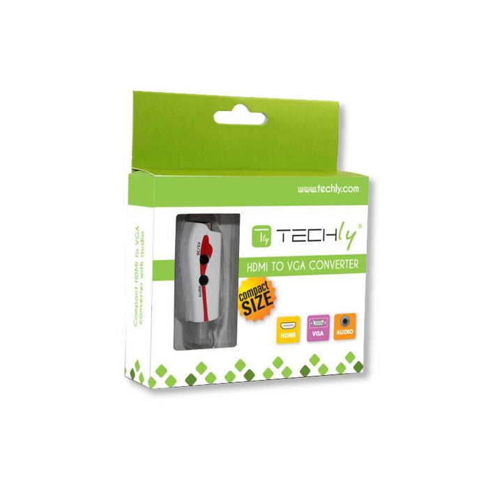 Techly Konverteris/ adapteris HDMI -->VGA M/F su audio, mini versija