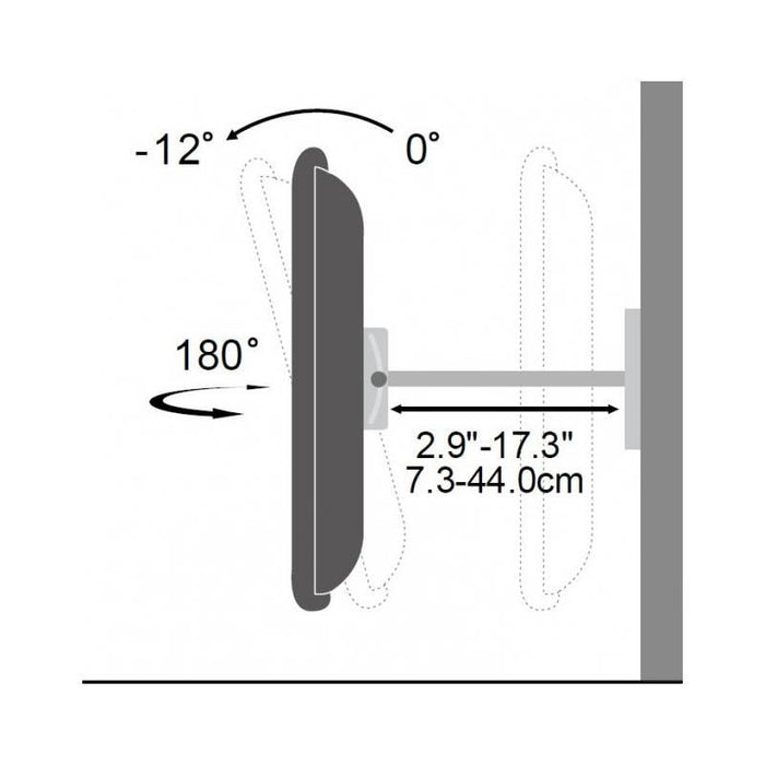 Sieninis laikiklis Techly TV LCD/LED/PDP 23-55'' 50kg VESA Reguliuojamas, baltas