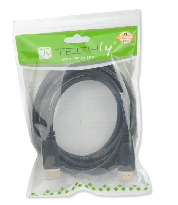 Techly monitoriaus kabelis HDMI HDMI M/M 2.0 Ethernet 3D 4K 1m juodas