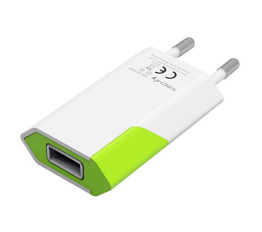 Įkroviklis Techly Slim USB 230V -> 5V/1A balta-žalia