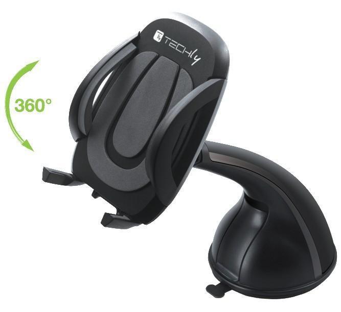 Techly universalus automobilinis priekinio stiklo laikiklis telefonams ir GPS