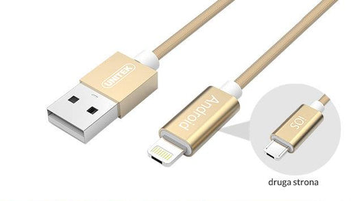 Unitek Cable Hybrid microUSB/ Lightning Gold; Y-C4023GD