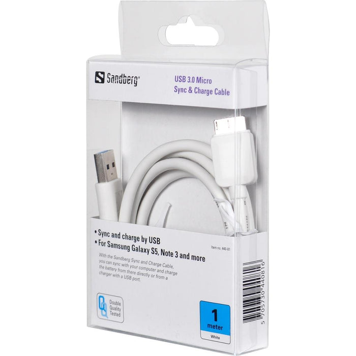 Sinchr. ir įkrovimo kabelis Sandberg Samsung Galaxy 5 & Note 3, 1m, micro USB3.0
