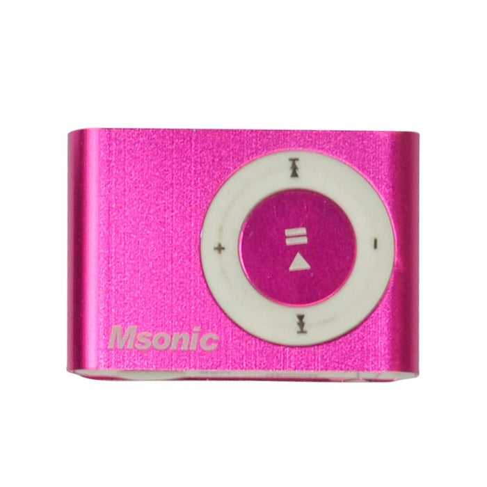 MP3 grotuvas su kortelių skaitytuvu Msonic, ausinės, miniUSB kabelis, Rožinė