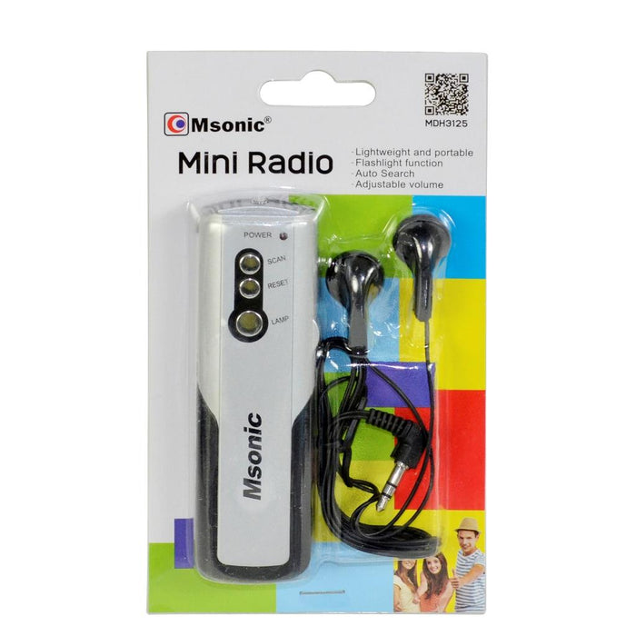 MSONIC Mini radijas su ausinėmis MDH3125 sidabrinis