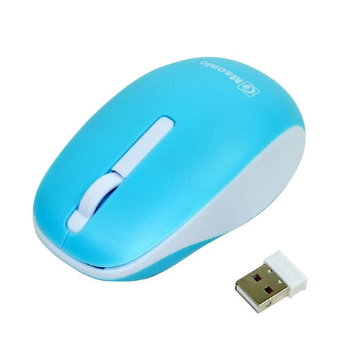Bevielė optinė pelė Msonic MX707B 3D, 1000DPI, 2.4GHz, mėlynos ir balta
