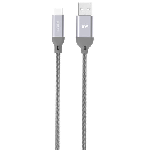Kabelis Silicon Power USB TypeC - USB, Boost Link LK30AC Nylon, 1M, 2.4A, Pilkas