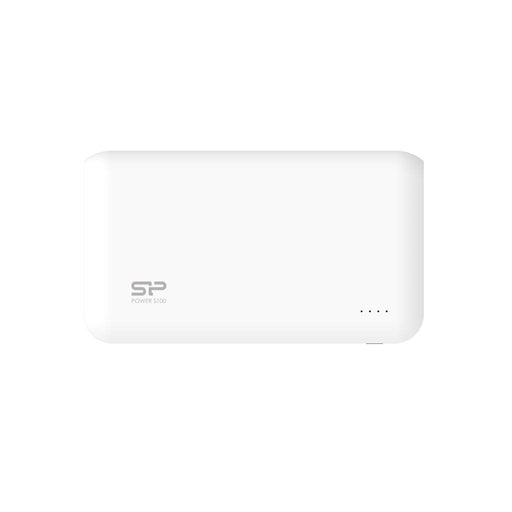 Silicon Power S100 Power Bank 10000mAH, dual output USB, LED, White