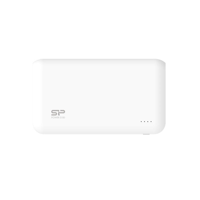 Silicon Power S100 Power Bank 10000mAH, dual output USB, LED, White