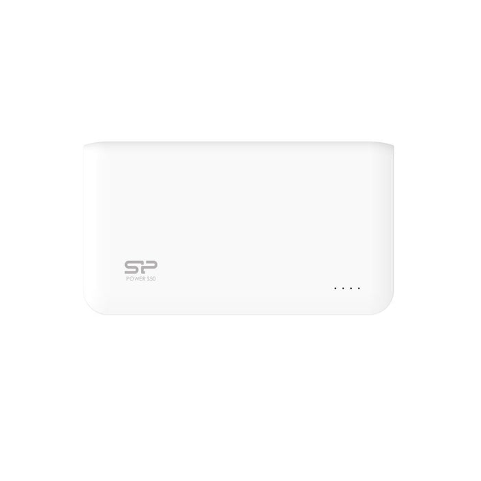 Silicon Power S50 Power Bank 5000mAH, dual output USB, LED, White