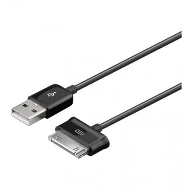 Techly USB 2.0 kabelis skirtas Samsung Galaxy Tab, juodas, 1,2m