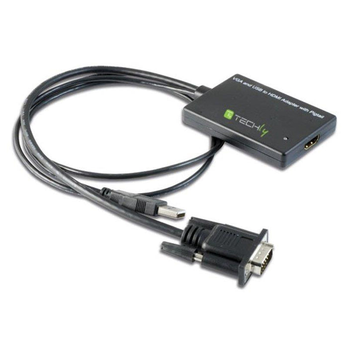 Techly Konverteris VGA su audio USB į HDMI