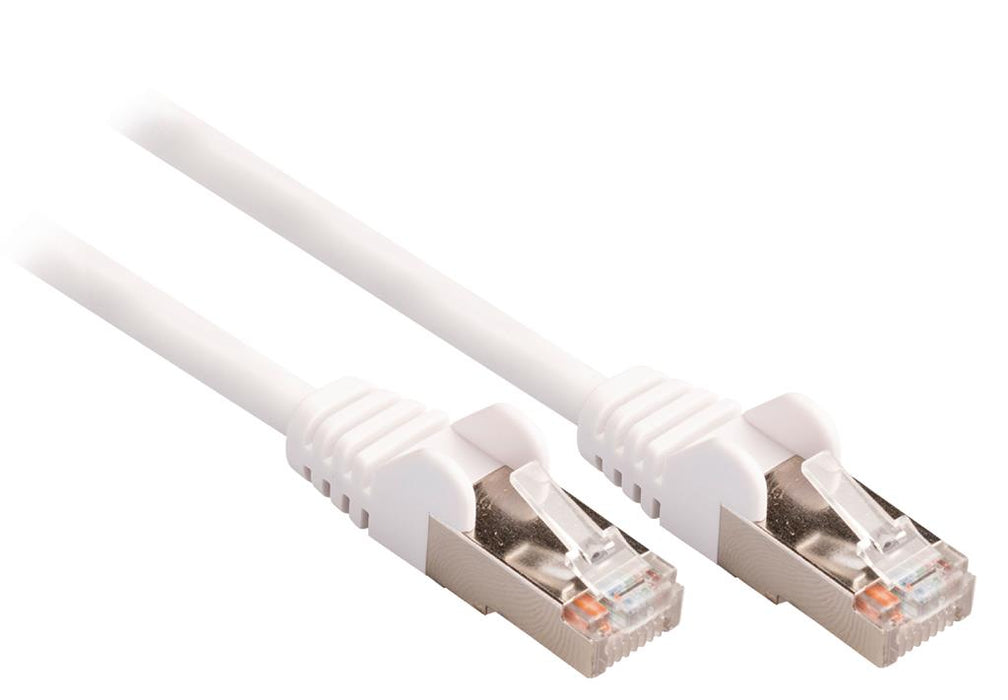 SF/UTP CAT5e tinklo kabelis, kištukinė jungtis – kištukinė jungtis 30.0 m balta
