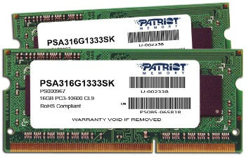 DDR3 SODIMM Patriot Signature Apple 2x8GB 1333MHz CL9