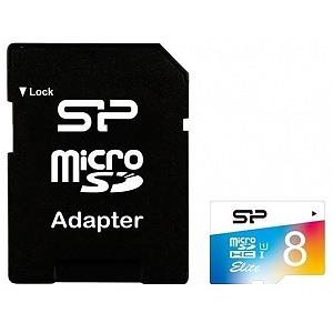 Silicon Power memory card Micro SDHC 8GB Class 1 Elite UHS-1 +Adapter