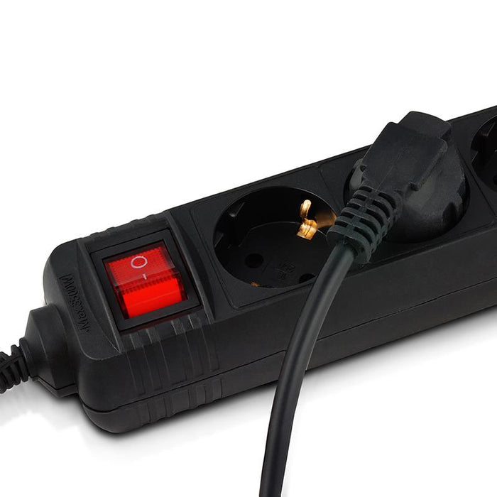 Maitinimo filtras Whitenergy 125J 5 lizdai,1,8 m, juodas, kištukas DE