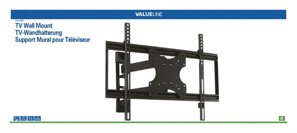 Valueline TV wall mount full motion 42 - 65''/107 - 165 cm 50 kg