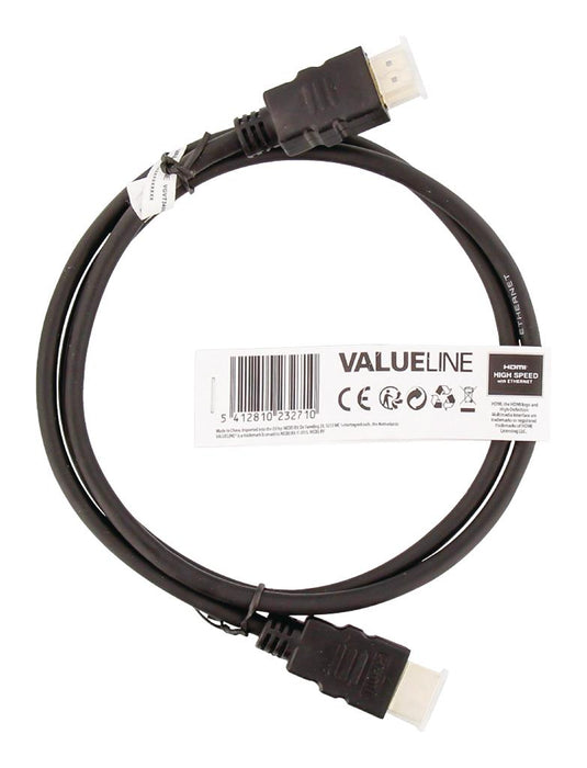 Kabelis HDMI Valueline High Speed Ethernet, HDMI - HDMI 1.0 m, juodas