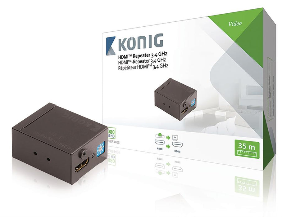 HDMI™ kartotuvas HDMI įvestis – HDMI išvestis, 35 m, pilkas