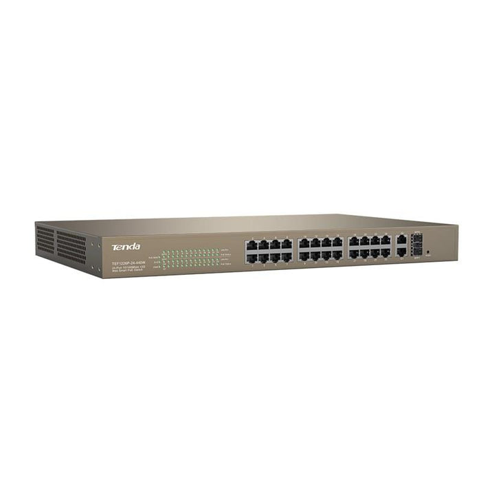 Tenda TEF1226P  24 X 10/100Mbps + 2 Gigabit Web Smart PoE Switch