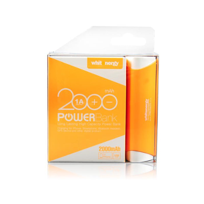 Nešiojamas įkroviklis Whitenergy power bank 2000mAh 1A, Oranžinis
