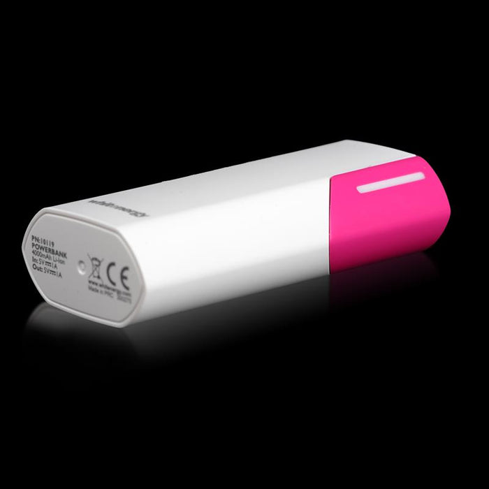 Nešiojamas įkroviklis Whitenergy power bank 4000mAh 1A, Baltas/Rožinis