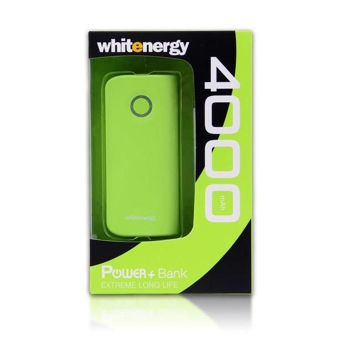 Nešiojamas įkroviklis Whitenergy power bank 4000mAh 1-2.1A, Žalias