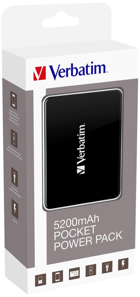 Verbatim Pocket Power Pack 5200mAh, incl. LED indicator and flash light
