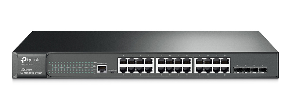 TP-Link T2600G-28TS (TL-SG3424) JetStream 24-Port Gigabit L2 Managed Switch 4SFP