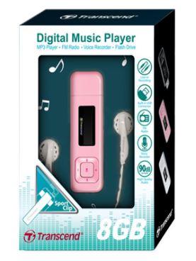 MP3 grotuvas Transcend MP330 8GB Rožinis, FM radijas, 1'' OLED ekranas