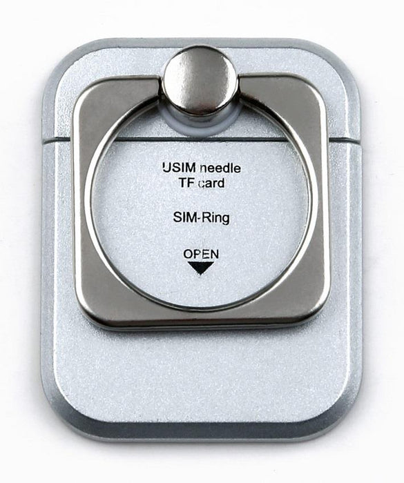 Techly universalus telefonų laikiklis ir stovas Ring su dėtuve kortelėms, sidabr